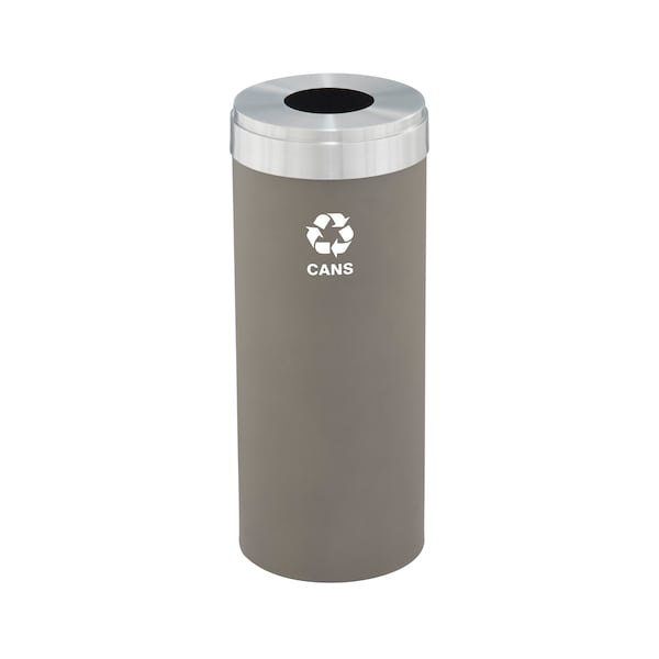 Glaro 15 gal Round Recycling Bin, Nickel/Satin Aluminum - B-1242NK-SA-B4