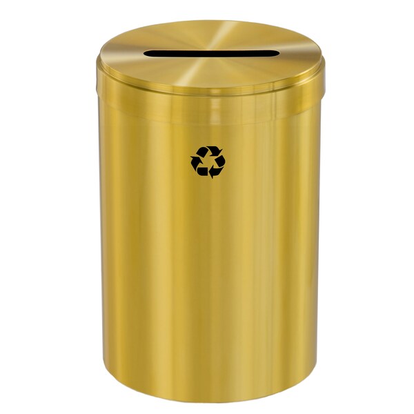 Glaro 41 gal Round Recycling Bin, Satin Brass - P-2042BE-BE-P1