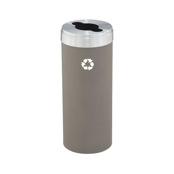 Glaro 12 gal Round Recycling Bin, Nickel/Satin Aluminum - M-1232NK-SA-M1