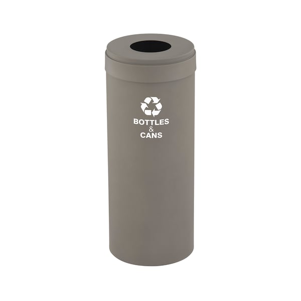 Glaro 15 gal Round Recycling Bin, Nickel - B-1242NK-NK-B2