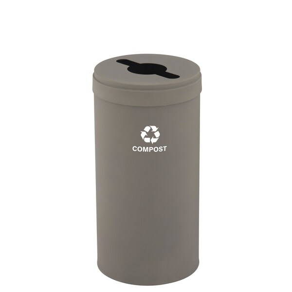 Glaro 16 gal Round Recycling Bin, Nickel - M-1532NK-NK-M4