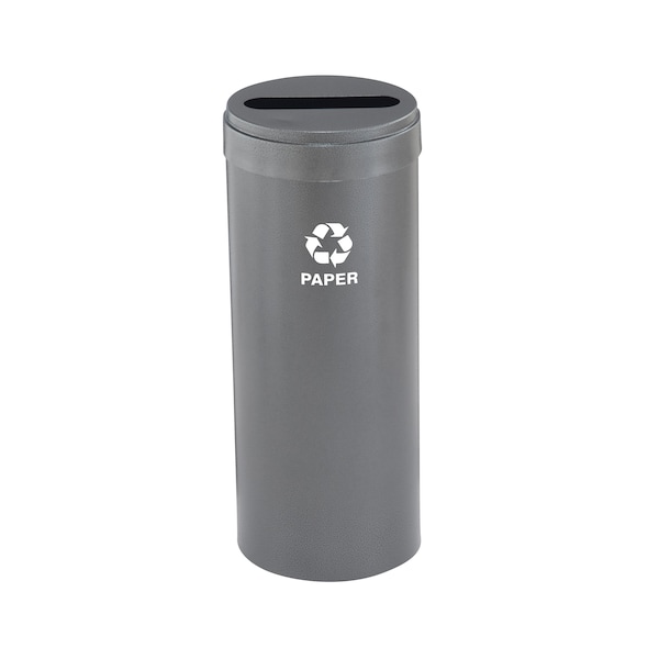 Glaro 15 gal Round Recycling Bin, Silver Vein - P-1242SV-SV-P2