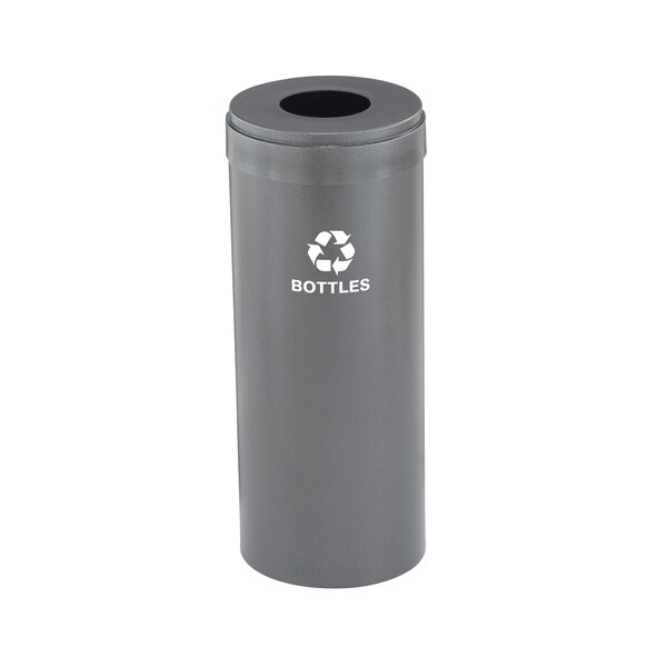 Glaro 12 gal Round Recycling Bin, Silver Vein - B-1232SV-SV-B3