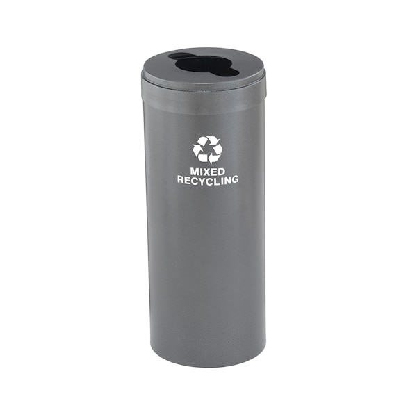 Glaro 12 gal Round Recycling Bin, Silver Vein - M-1232SV-SV-M3