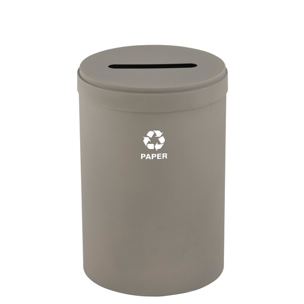 Glaro 33 gal Round Recycling Bin, Nickel - P-2032NK-NK-P2