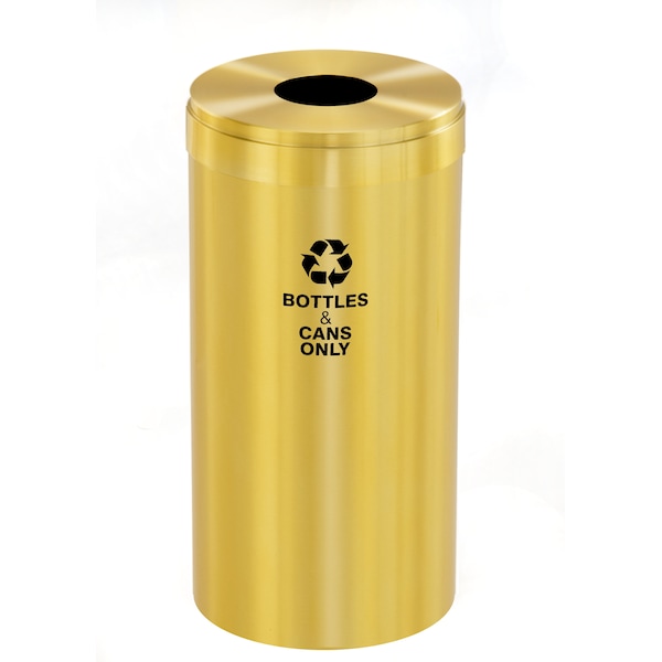 Glaro 16 gal Round Recycling Bin, Satin Brass - B-1532BE-BE-B6