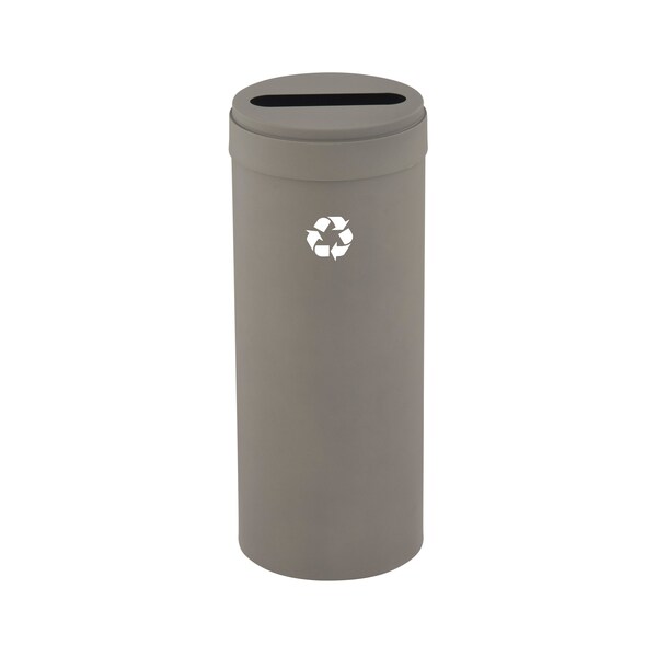 Glaro 15 gal Round Recycling Bin, Nickel - P-1242NK-NK-P1