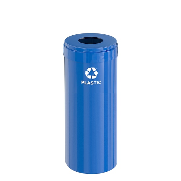 Glaro 12 gal Round Recycling Bin, Blue - B-1232BL-BL-B7