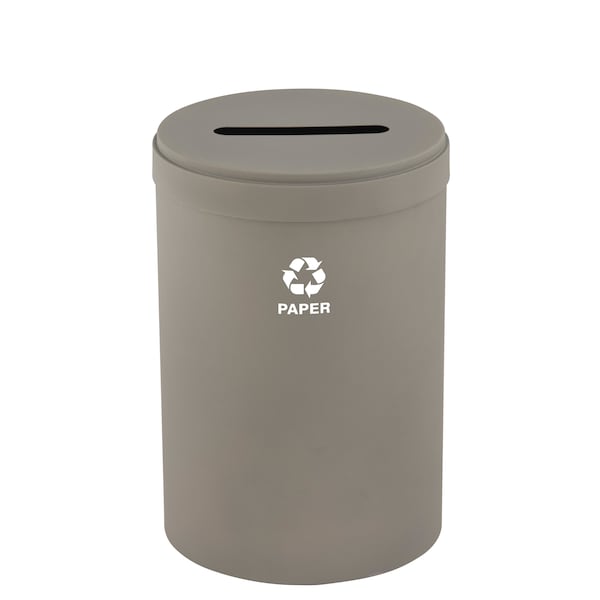 Glaro 41 gal Round Recycling Bin, Nickel - P-2042NK-NK-P2