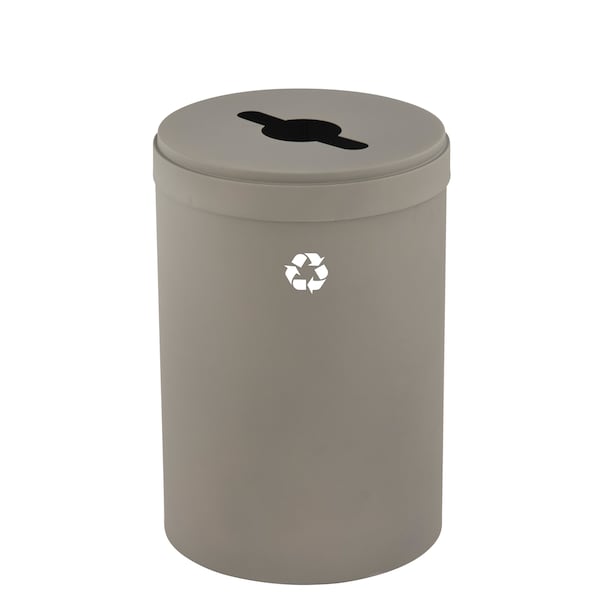 Glaro 33 gal Round Recycling Bin, Nickel - M-2032NK-NK-M1