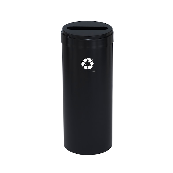 Glaro 12 gal Round Recycling Bin, Satin Black - P-1232BK-BK-P1