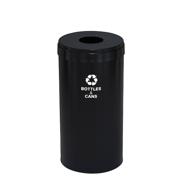 Glaro 23 gal Round Recycling Bin, Satin Black - B-1542BK-BK-B2
