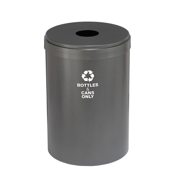 Glaro 41 gal Round Recycling Bin, Silver Vein - B-2042SV-SV-B6