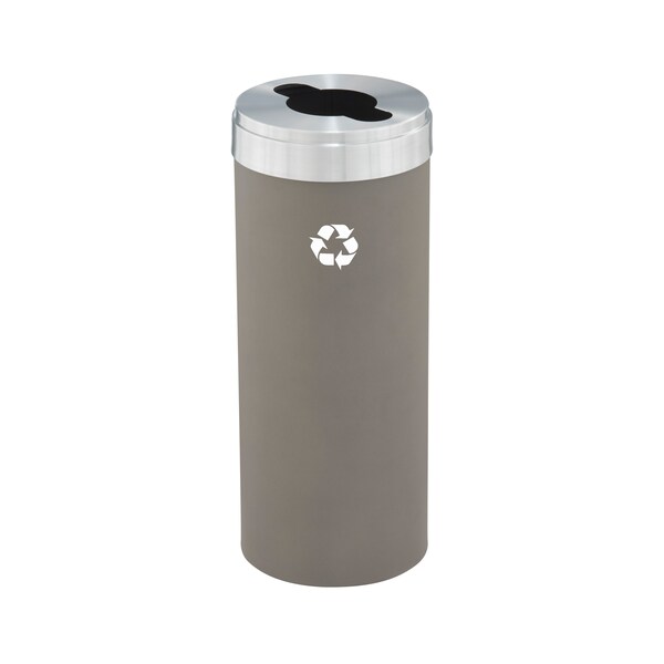 Glaro 15 gal Round Recycling Bin, Nickel/Satin Aluminum - M-1242NK-SA-M1
