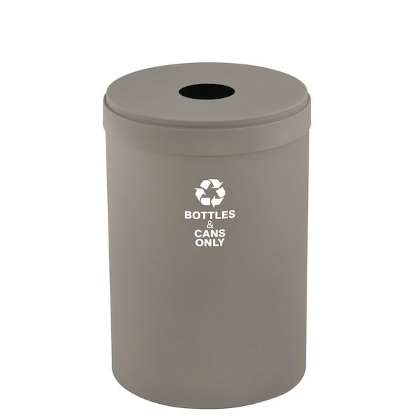 Glaro 33 gal Round Recycling Bin, Nickel - B-2032NK-NK-B6