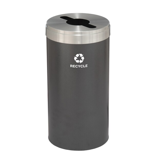 Glaro 23 gal Round Recycling Bin, Silver Vein/Satin Aluminum - M-1542SV-SA-M5