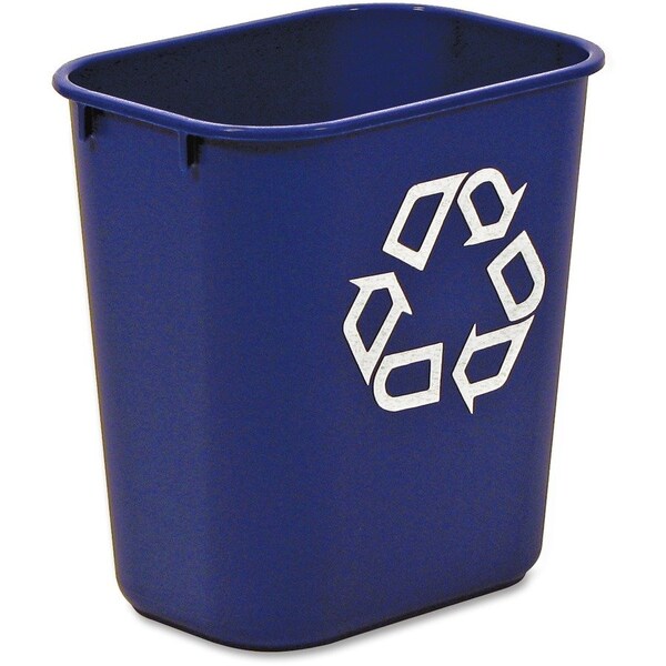 Rubbermaid Commercial 3.25 gal Rectangular 13 QT Standard Deskside Recycling Wastebaskets, Blue, Resin - RCP295573BECT