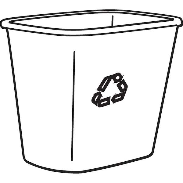Rubbermaid Commercial 3.25 gal Rectangular 13 QT Standard Deskside Recycling Wastebaskets, Blue, Resin - RCP295573BECT