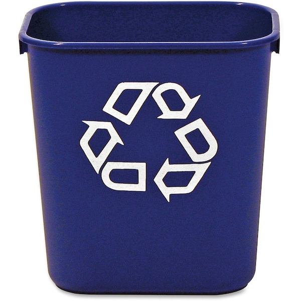 Rubbermaid Commercial 3.25 gal Rectangular 13 QT Standard Deskside Recycling Wastebaskets, Blue, Resin - RCP295573BECT