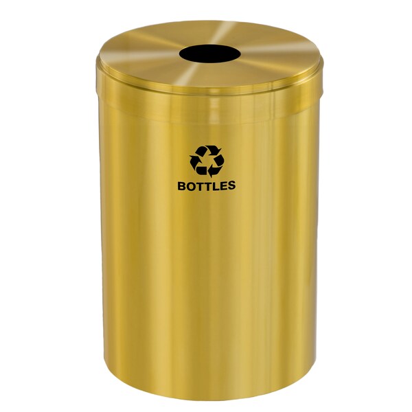Glaro 41 gal Round Recycling Bin, Satin Brass - B-2042BE-BE-B3