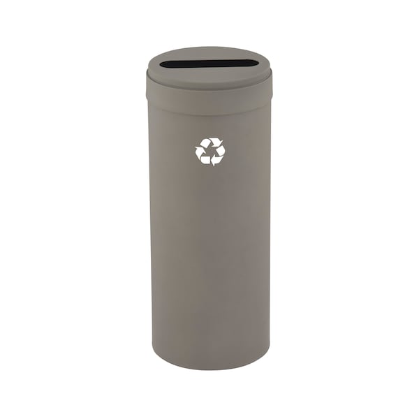 Glaro 12 gal Round Recycling Bin, Nickel - P-1232NK-NK-P1