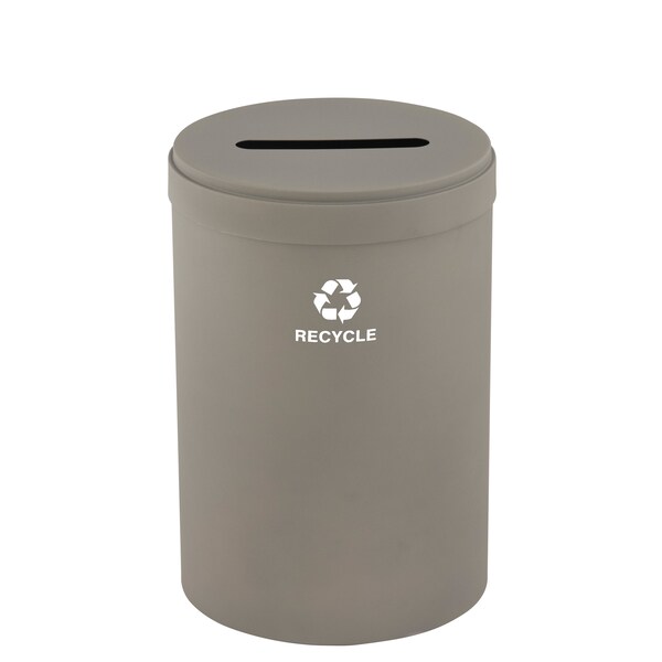 Glaro 33 gal Round Recycling Bin, Nickel - P-2032NK-NK-P5