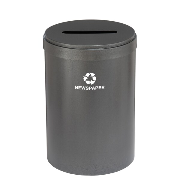 Glaro 41 gal Round Recycling Bin, Silver Vein - P-2042SV-SV-P3