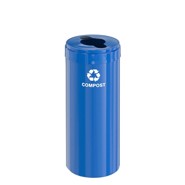 Glaro 15 gal Round Recycling Bin, Blue - M-1242BL-BL-M4