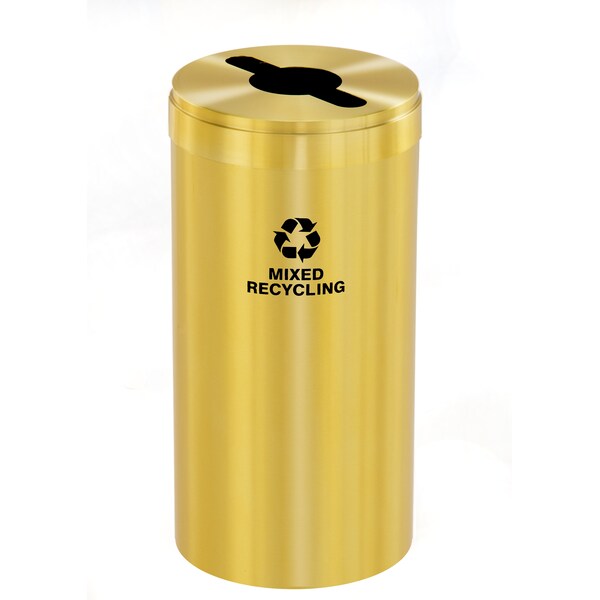 Glaro 23 gal Round Recycling Bin, Satin Brass - M-1542BE-BE-M3
