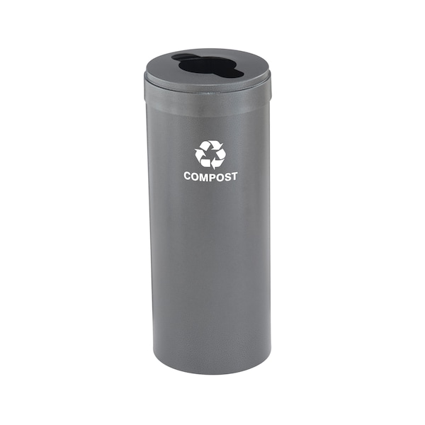 Glaro 12 gal Round Recycling Bin, Silver Vein - M-1232SV-SV-M4