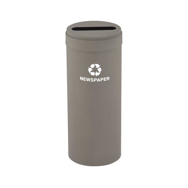 Glaro 15 gal Round Recycling Bin, Nickel - P-1242NK-NK-P3