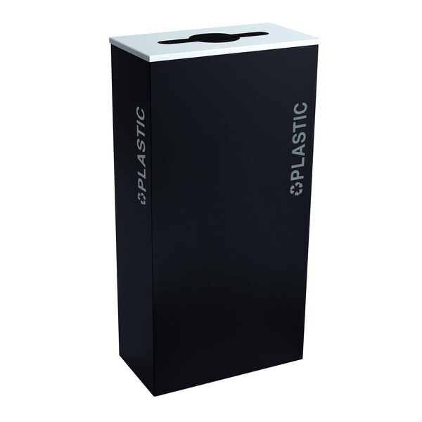 Ex-Cell Kaiser 17-Gal. KD Indoor Recycling Receptacle - Plastic decal, Pebble Black Gloss - RC-KD17-PL BT-PBG