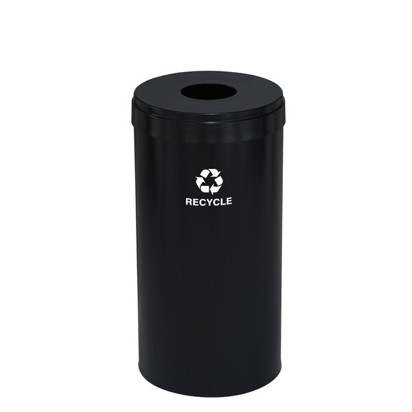 Glaro 23 gal Round Recycling Bin, Satin Black - B-1542BK-BK-B5