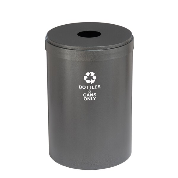Glaro 33 gal Round Recycling Bin, Silver Vein - B-2032SV-SV-B6