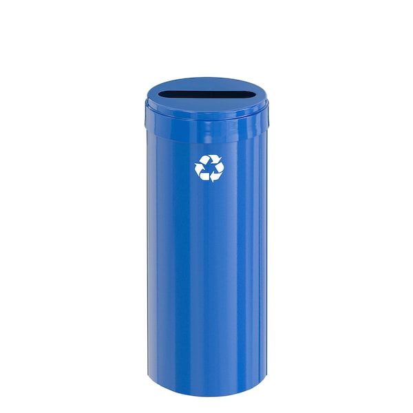 Glaro 12 gal Round Recycling Bin, Blue - P-1232BL-BL-P1