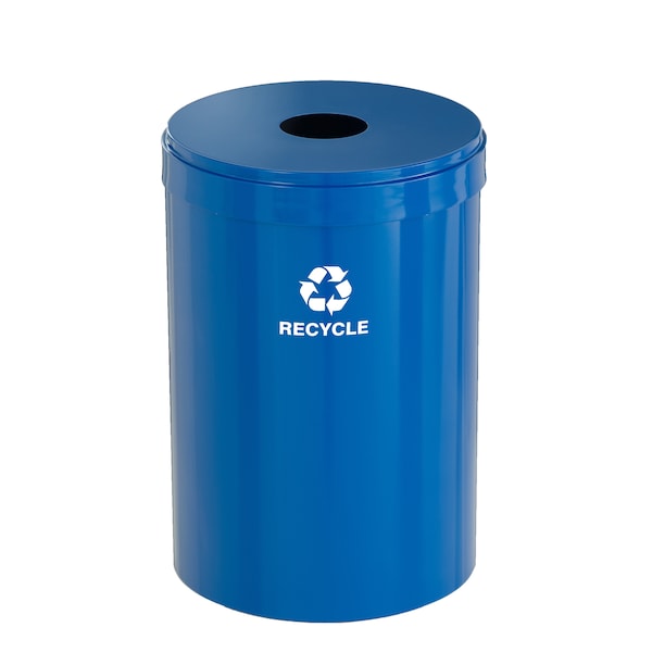 Glaro 33 gal Round Recycling Bin, Blue - B-2032BL-BL-B5