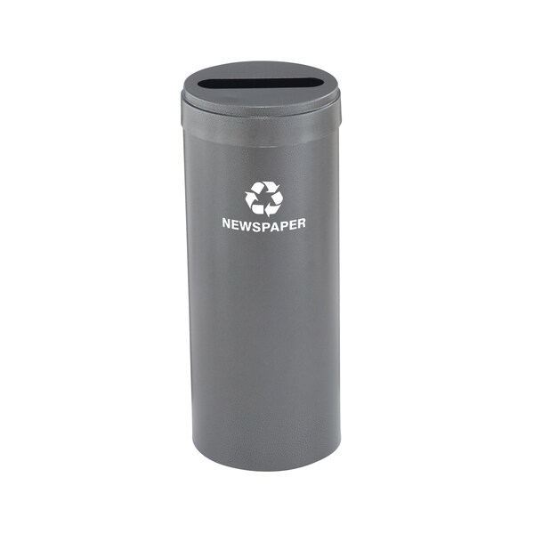 Glaro 15 gal Round Recycling Bin, Silver Vein - P-1242SV-SV-P3