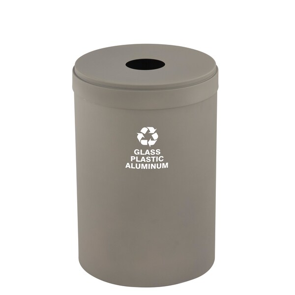 Glaro 41 gal Round Recycling Bin, Nickel - B-2042NK-NK-B9