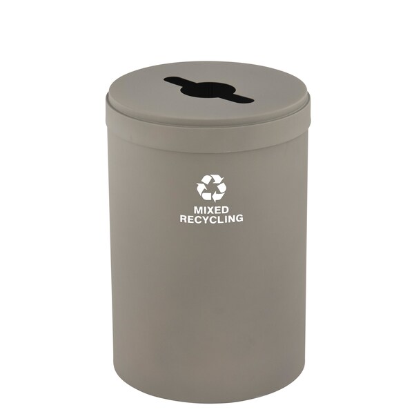 Glaro 41 gal Round Recycling Bin, Nickel - M-2042NK-NK-M3