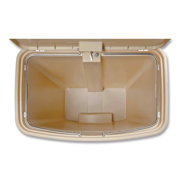 Rubbermaid Commercial 24 gal Rectangular Prism Trash Can, Beige, Top Door, Polyethylene - 1883552