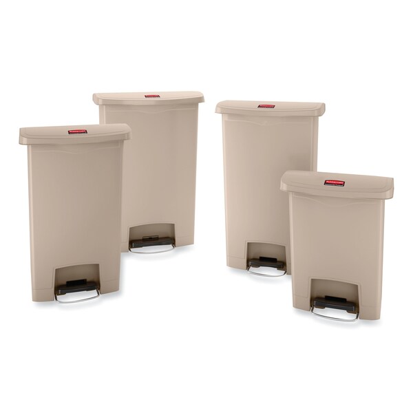 Rubbermaid Commercial 24 gal Rectangular Prism Trash Can, Beige, Top Door, Polyethylene - 1883552