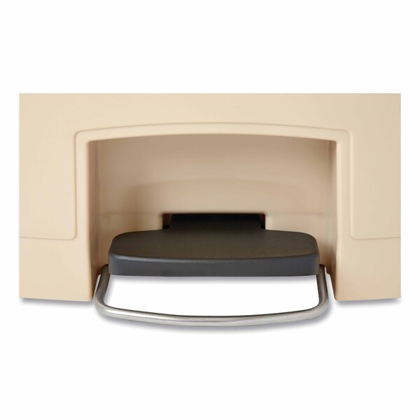Rubbermaid Commercial 24 gal Rectangular Prism Trash Can, Beige, Top Door, Polyethylene - 1883552