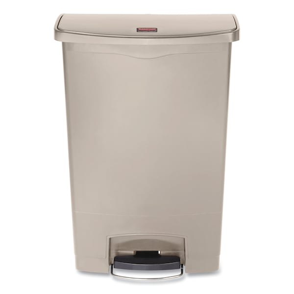Rubbermaid Commercial 24 gal Rectangular Prism Trash Can, Beige, Top Door, Polyethylene - 1883552