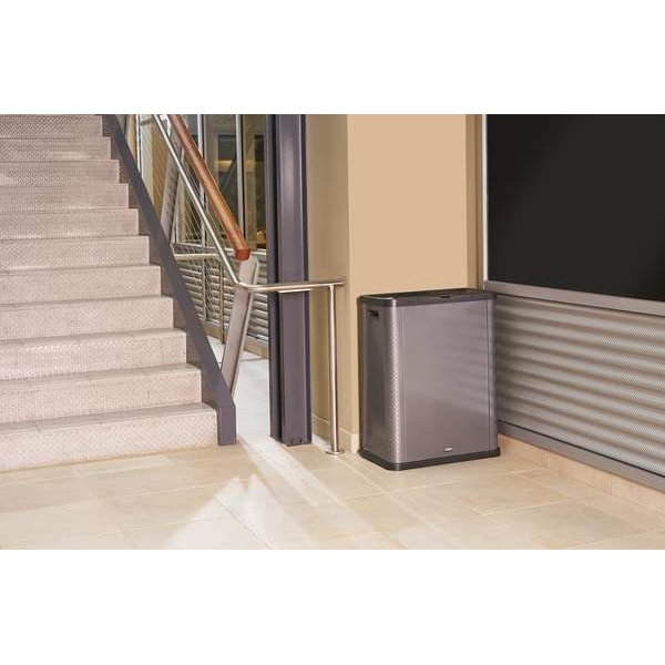 Rubbermaid Commercial 23 gal Square Trash Can, Gray, 12 13/16 in Dia, Metal - 2136963