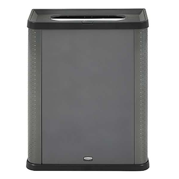 Rubbermaid Commercial 23 gal Square Trash Can, Gray, 12 13/16 in Dia, Metal - 2136963
