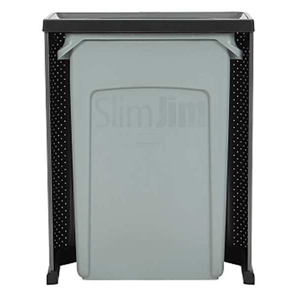 Rubbermaid Commercial 23 gal Square Trash Can, Gray, 12 13/16 in Dia, Metal - 2136963