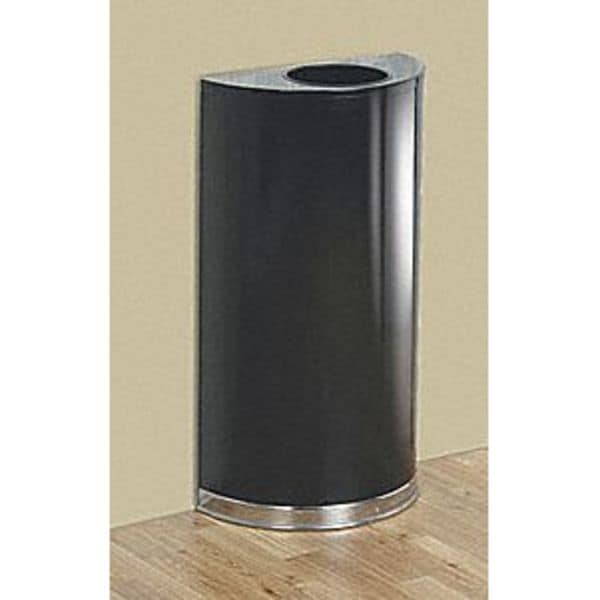 Rubbermaid Commercial 12 gal Half-Round Trash Can, Stainless Steel, 17 1/2 in Dia, Open Top, Stainless Steel - FGSO12SSSPL