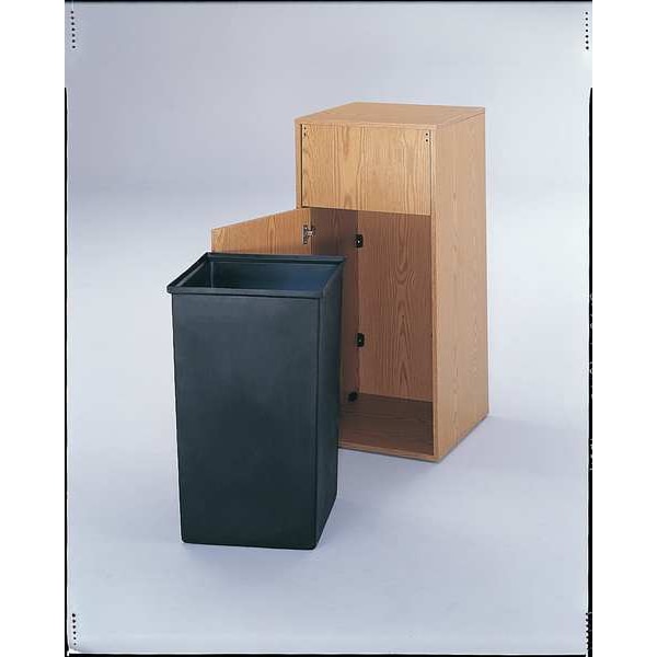 Safco 36 gal Square Trash Can, Black, 17" Dia, Rigid Plastic - 9669