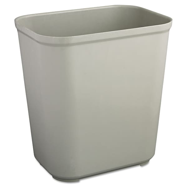 Rubbermaid Commercial 7 gal Rectangular Trash Can, Gray, Open Top, Fiberglass - FG254300GRAY