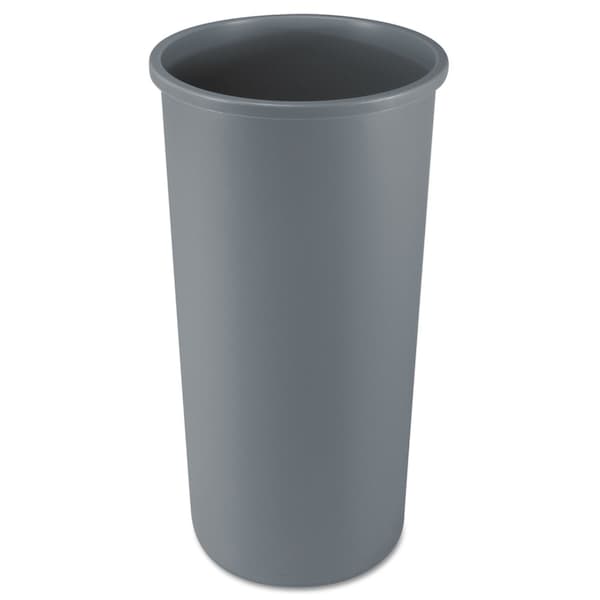 Rubbermaid Commercial 22 gal Round Trash Can, Gray, Open Top, Plastic - FG354600GRAY